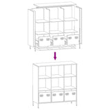 Weißes hohes Sideboard 101,5 x 39 x 103,5 cm aus Stahl