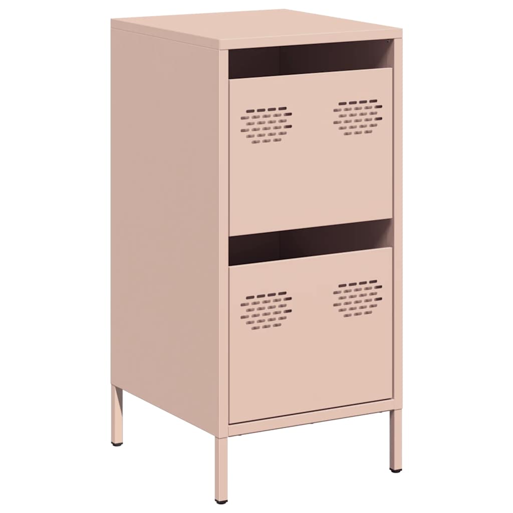 Rosafarbenes Sideboard 35x39x73,5 cm aus kaltgewalztem Stahl