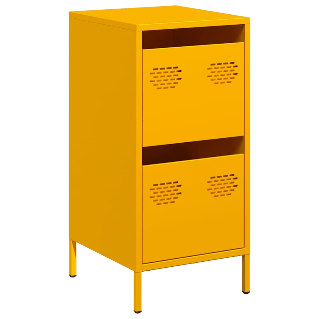 Buffet jaune moutarde 35x39x73,5 cm acier laminé à froid