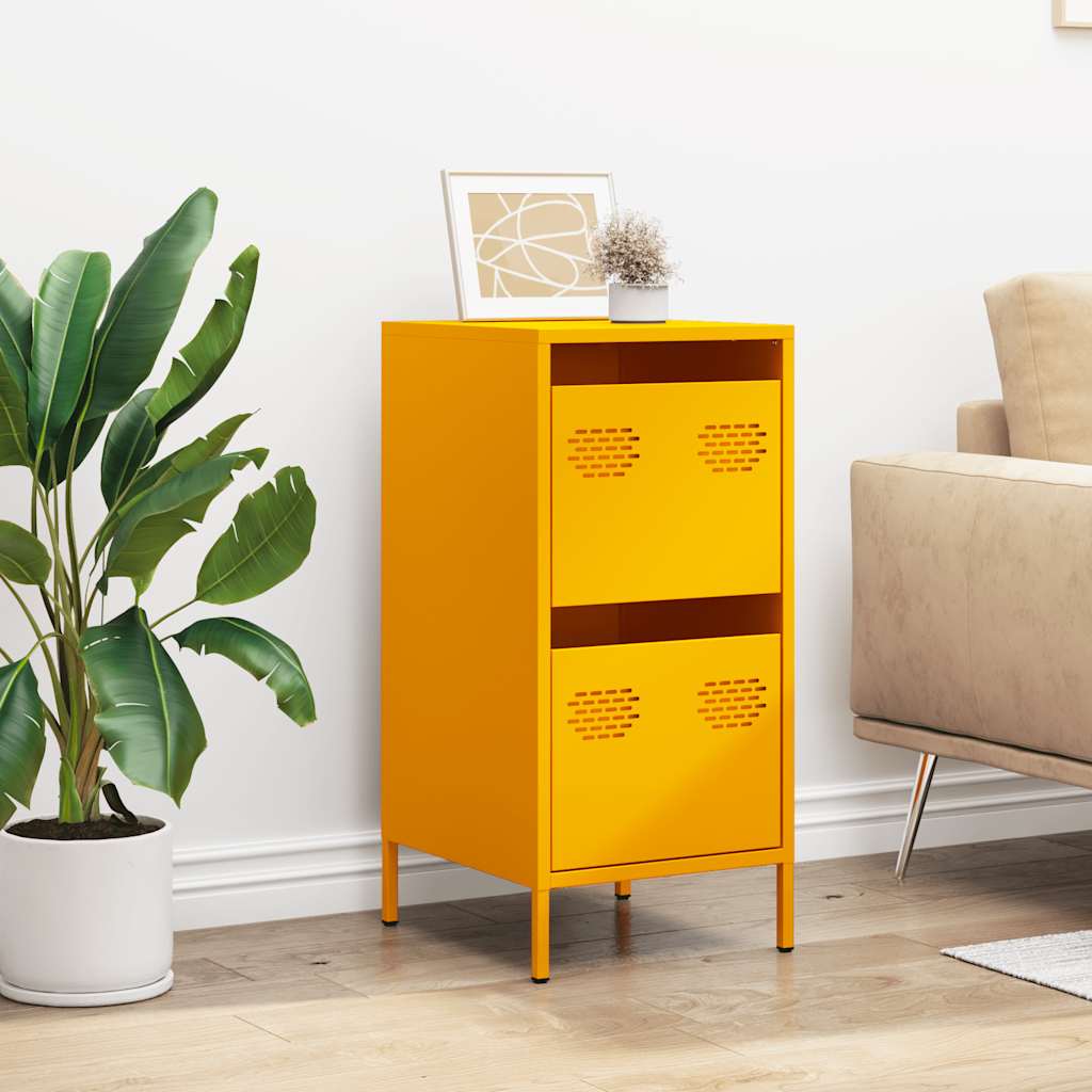 Buffet jaune moutarde 35x39x73,5 cm acier laminé à froid