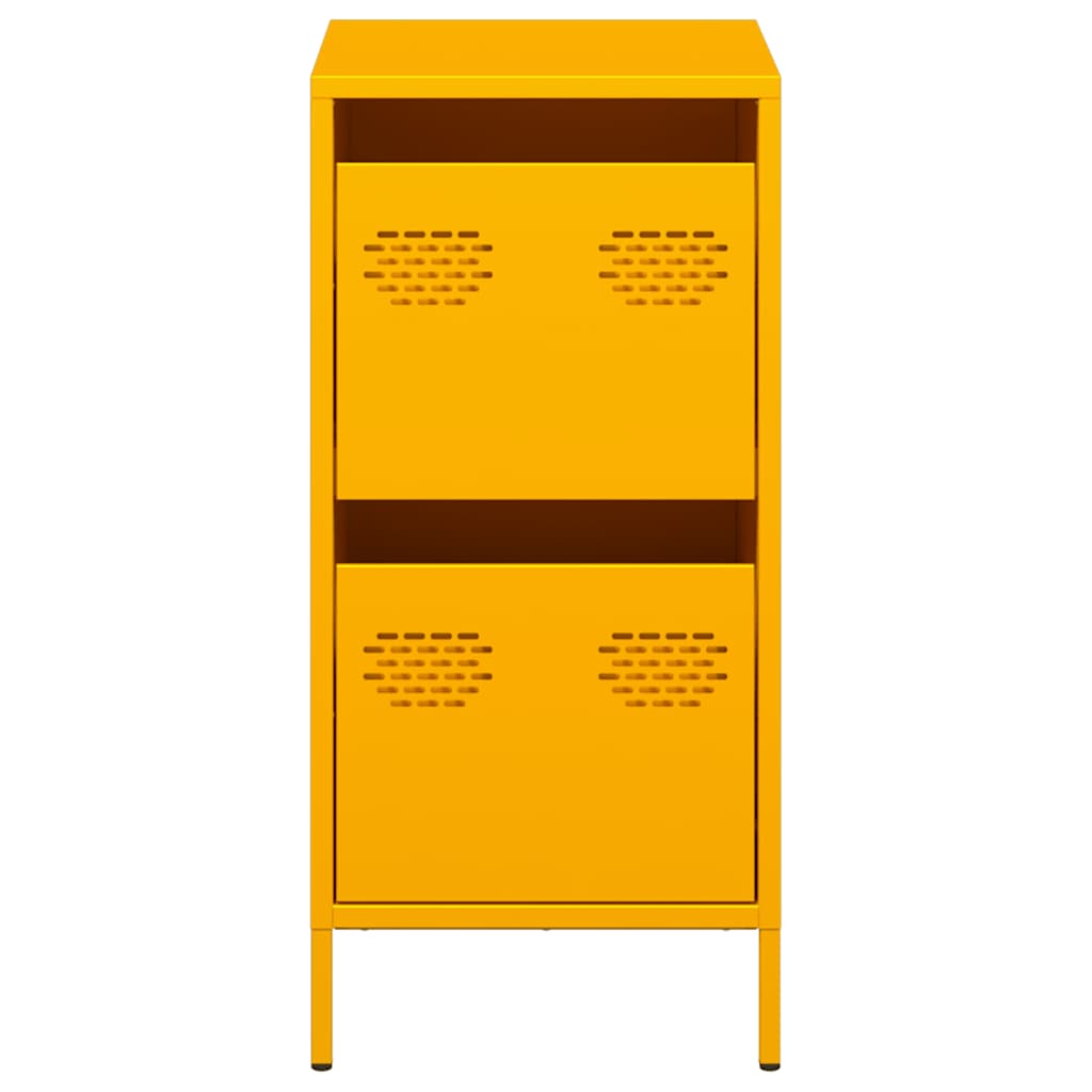 Buffet jaune moutarde 35x39x73,5 cm acier laminé à froid