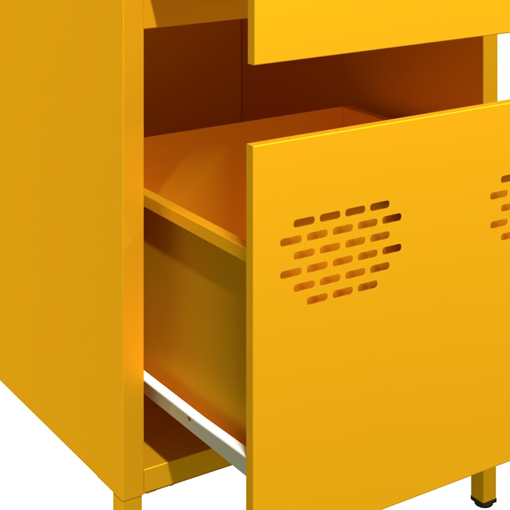 Buffet jaune moutarde 35x39x73,5 cm acier laminé à froid