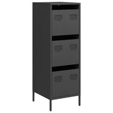 Buffet haut noir 39x35x103,5 cm acier