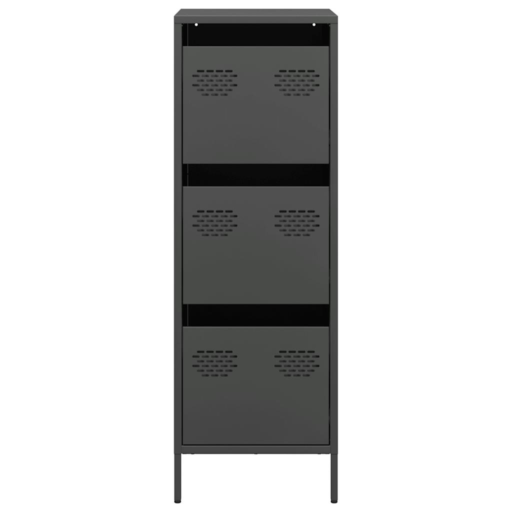 Buffet haut noir 39x35x103,5 cm acier