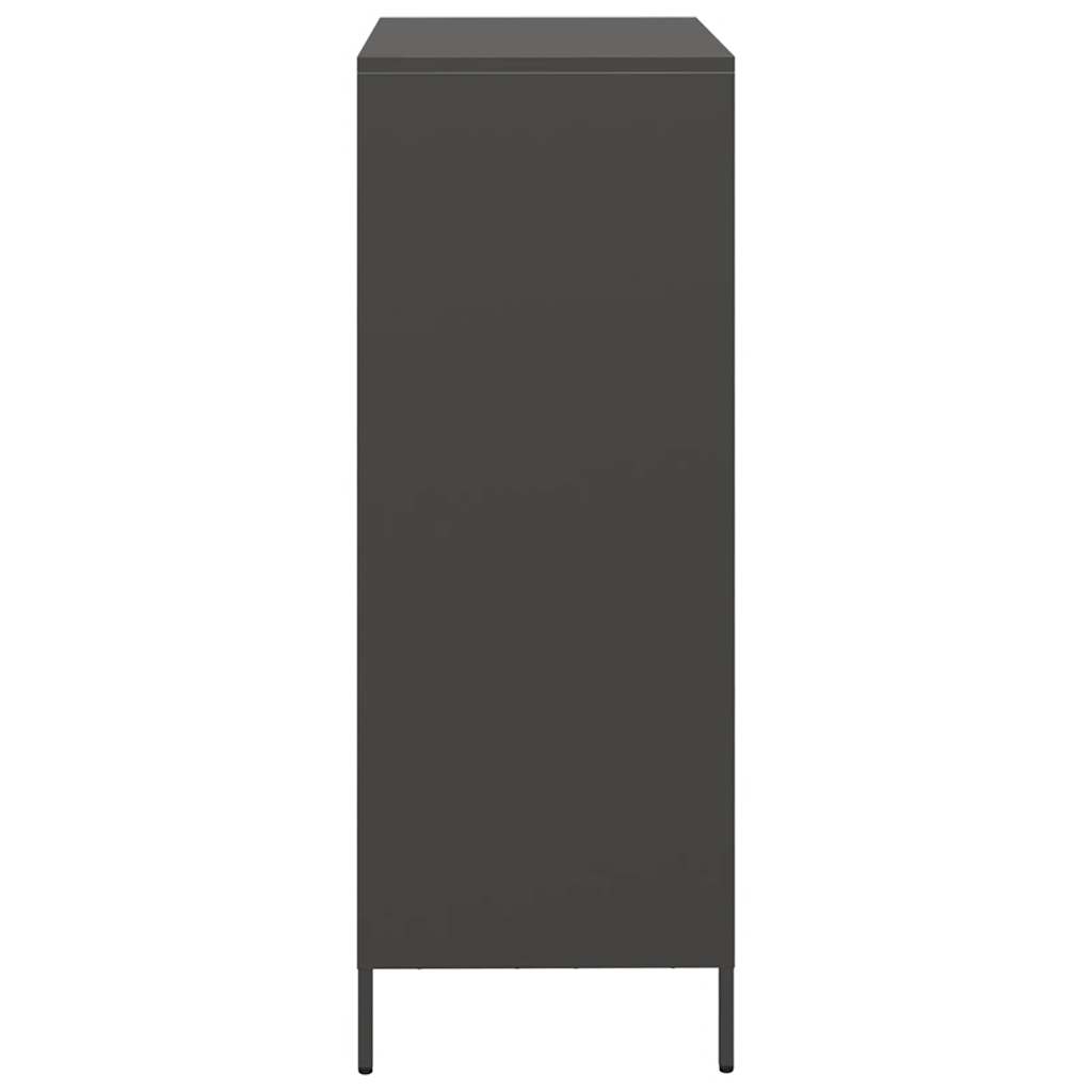 Buffet haut noir 39x35x103,5 cm acier