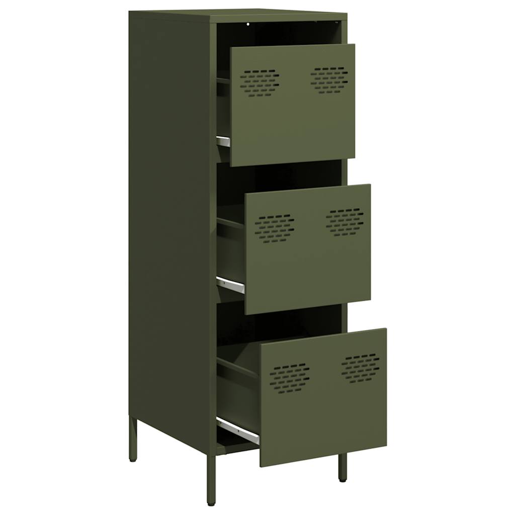 Buffet vert olive 39x35x103,5 cm acier