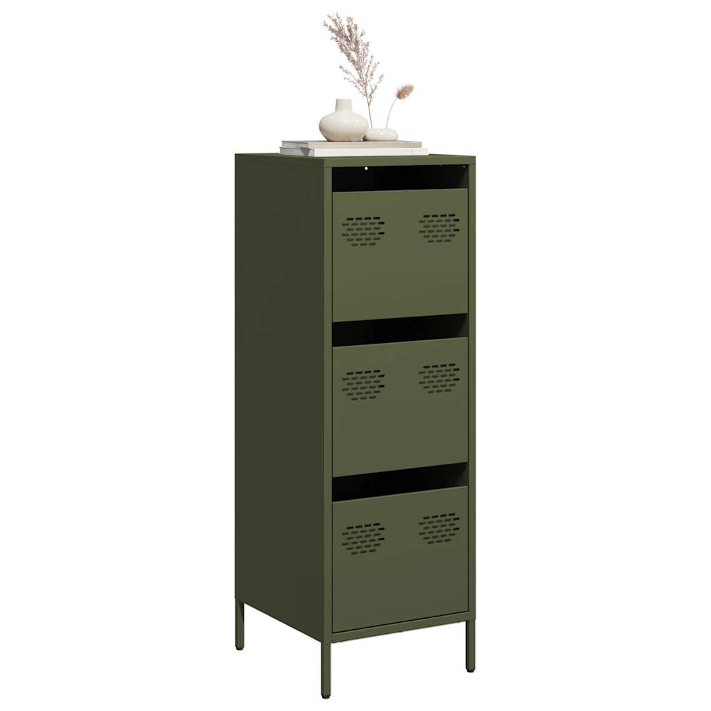 Buffet vert olive 39x35x103,5 cm acier