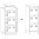 Buffet haut blanc 39x35x103,5 cm acier