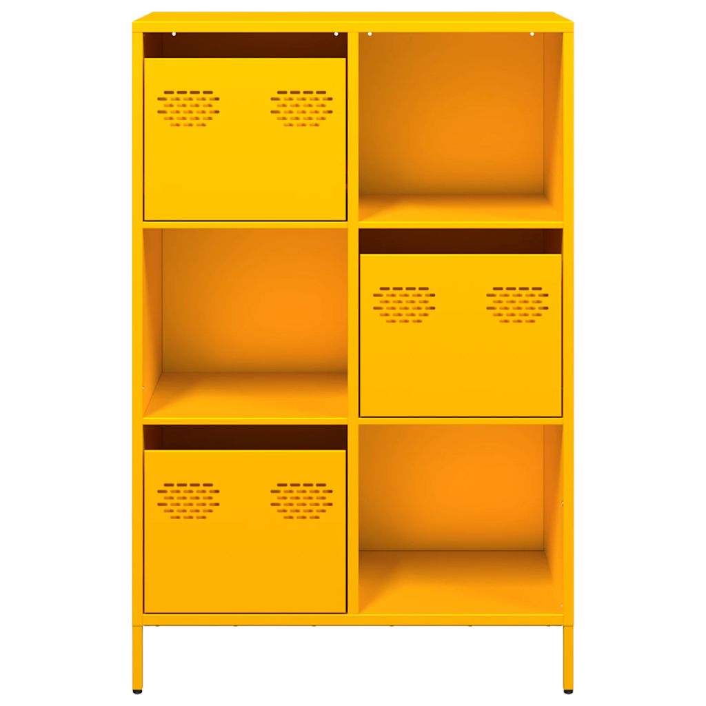 Buffet haut jaune moutarde 68x39x103,5 cm acier