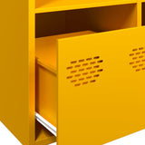 Buffet haut jaune moutarde 68x39x103,5 cm acier