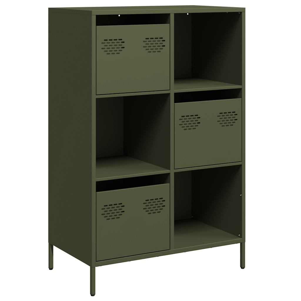 Buffet haut vert olive 68x39x103,5 cm acier