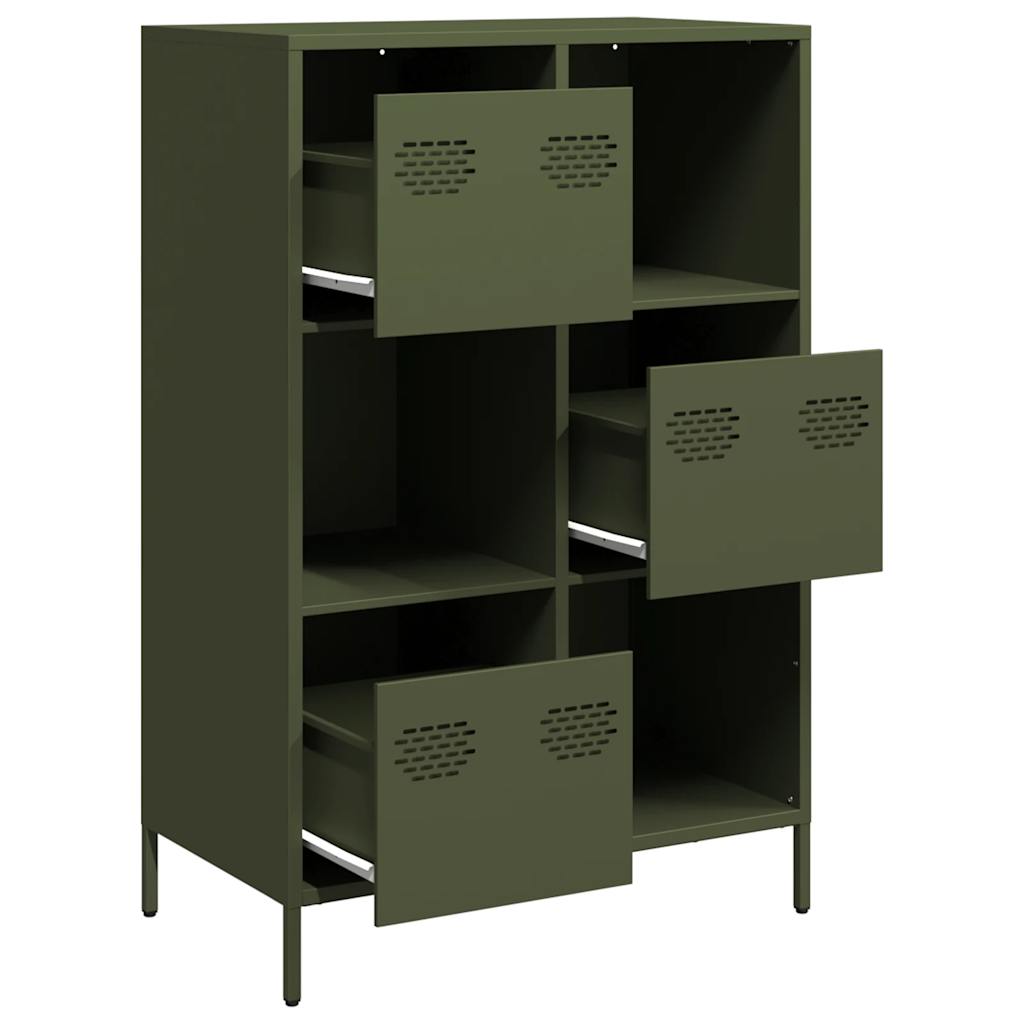 Buffet haut vert olive 68x39x103,5 cm acier