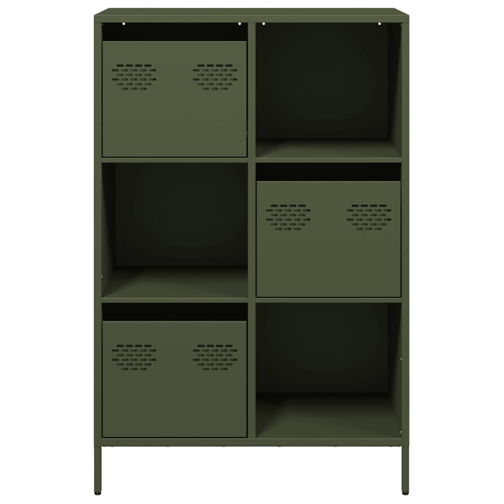 Buffet haut vert olive 68x39x103,5 cm acier