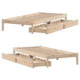 Cadre de lit sans matelas 75x190 cm bois de pin massif