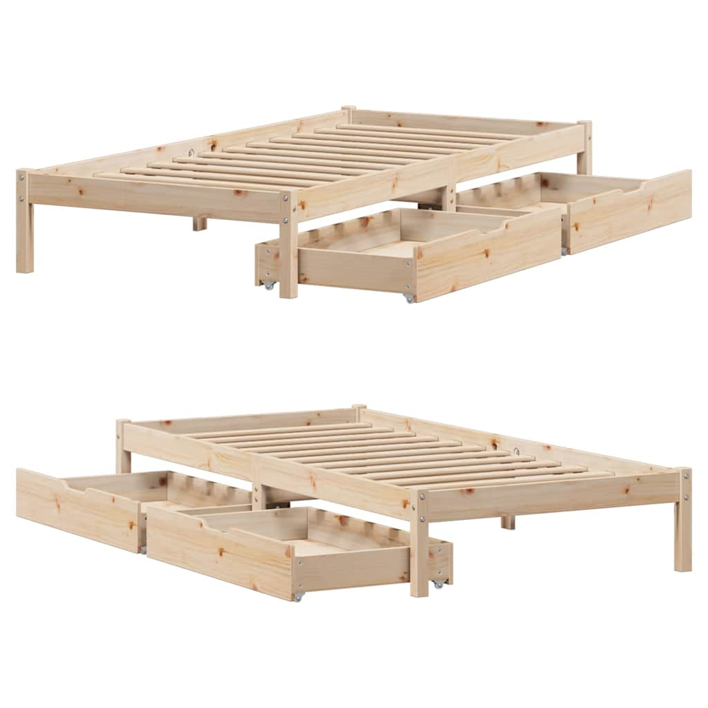 Cadre de lit sans matelas 90x190 cm bois de pin massif