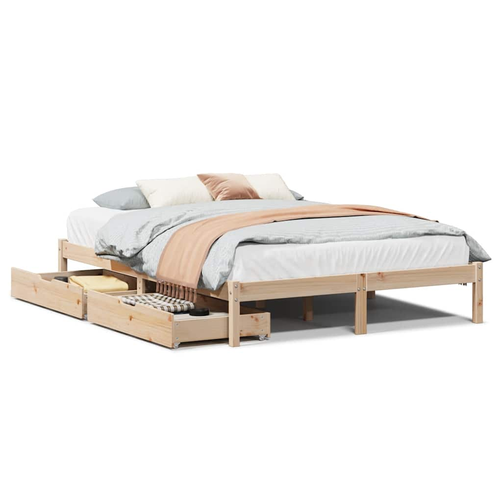 Cadre de lit sans matelas 120x190 cm bois de pin massif