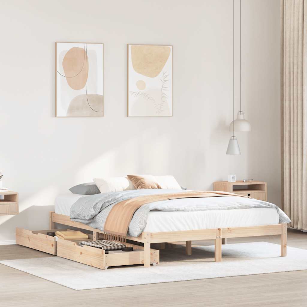 Cadre de lit sans matelas 120x190 cm bois de pin massif