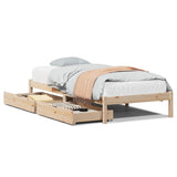 Bed frame without mattress 100x200 cm solid pine wood