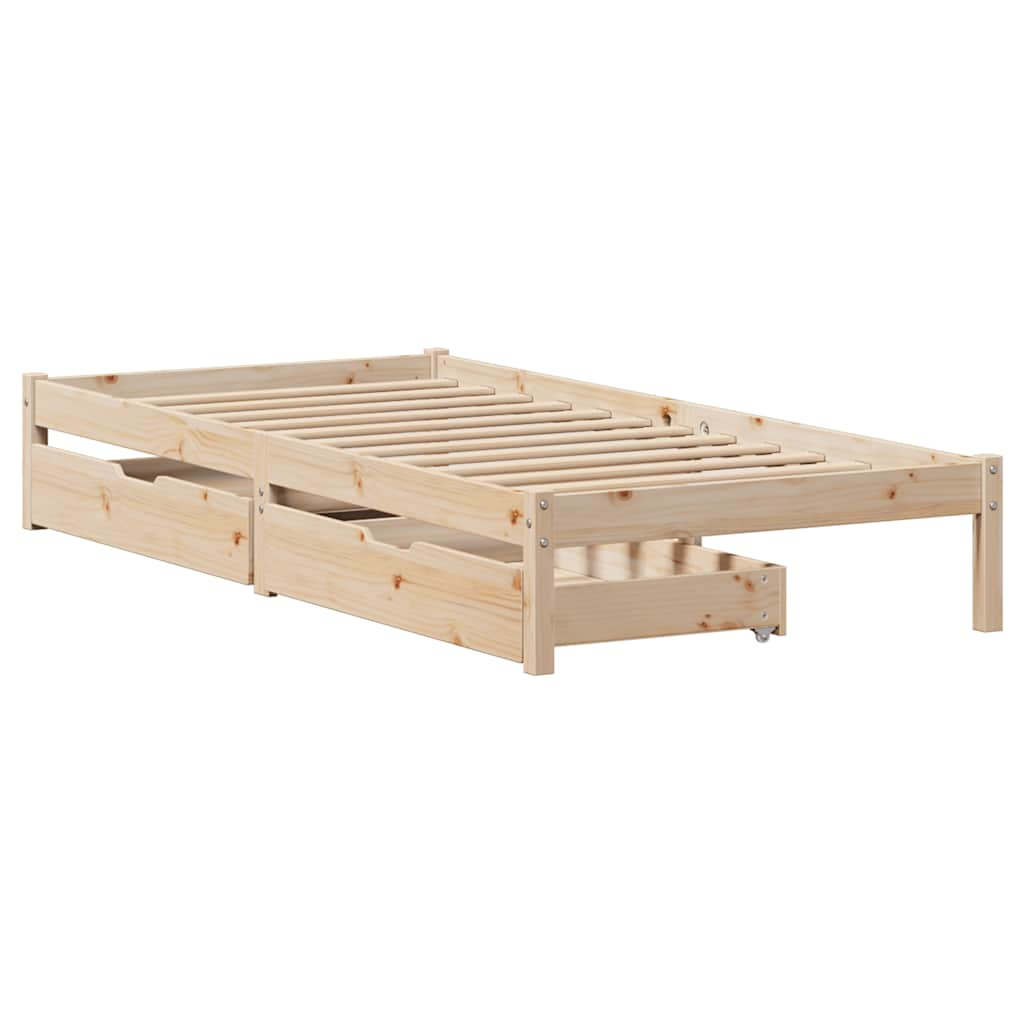 Bed frame without mattress 100x200 cm solid pine wood