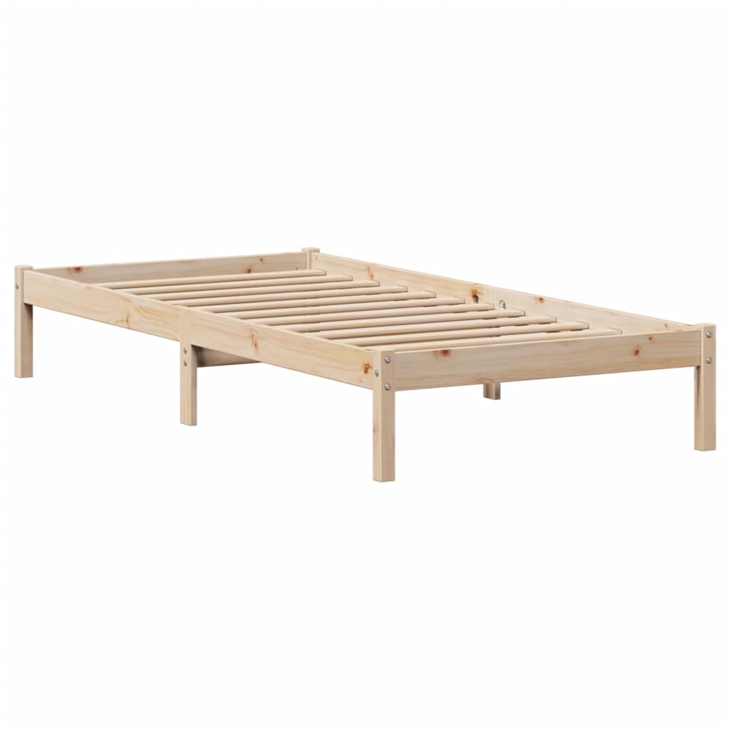 Bed frame without mattress 100x200 cm solid pine wood