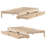 Bed frame without mattress 100x200 cm solid pine wood