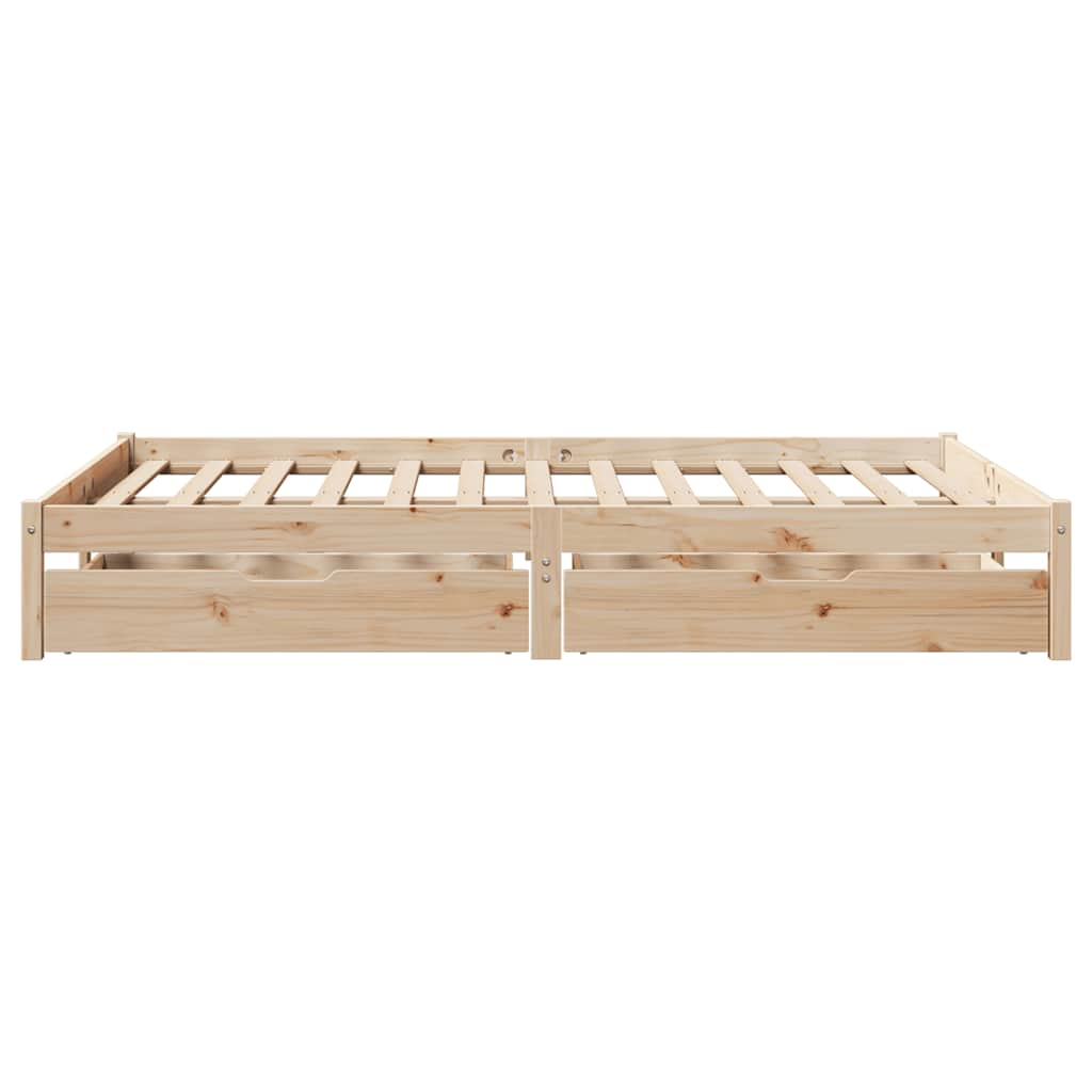 Bed frame without mattress 150x200 cm solid pine wood