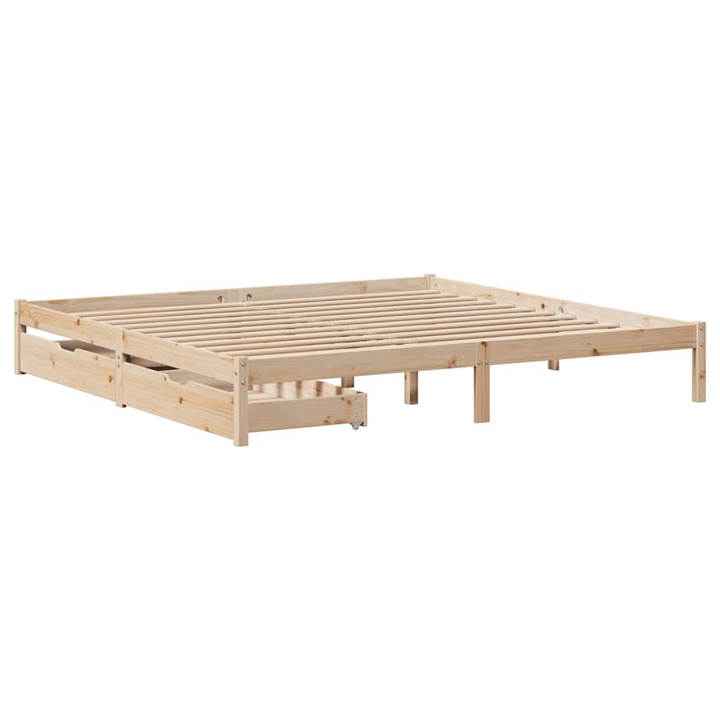 Bed frame without mattress 180x200 cm solid pine wood