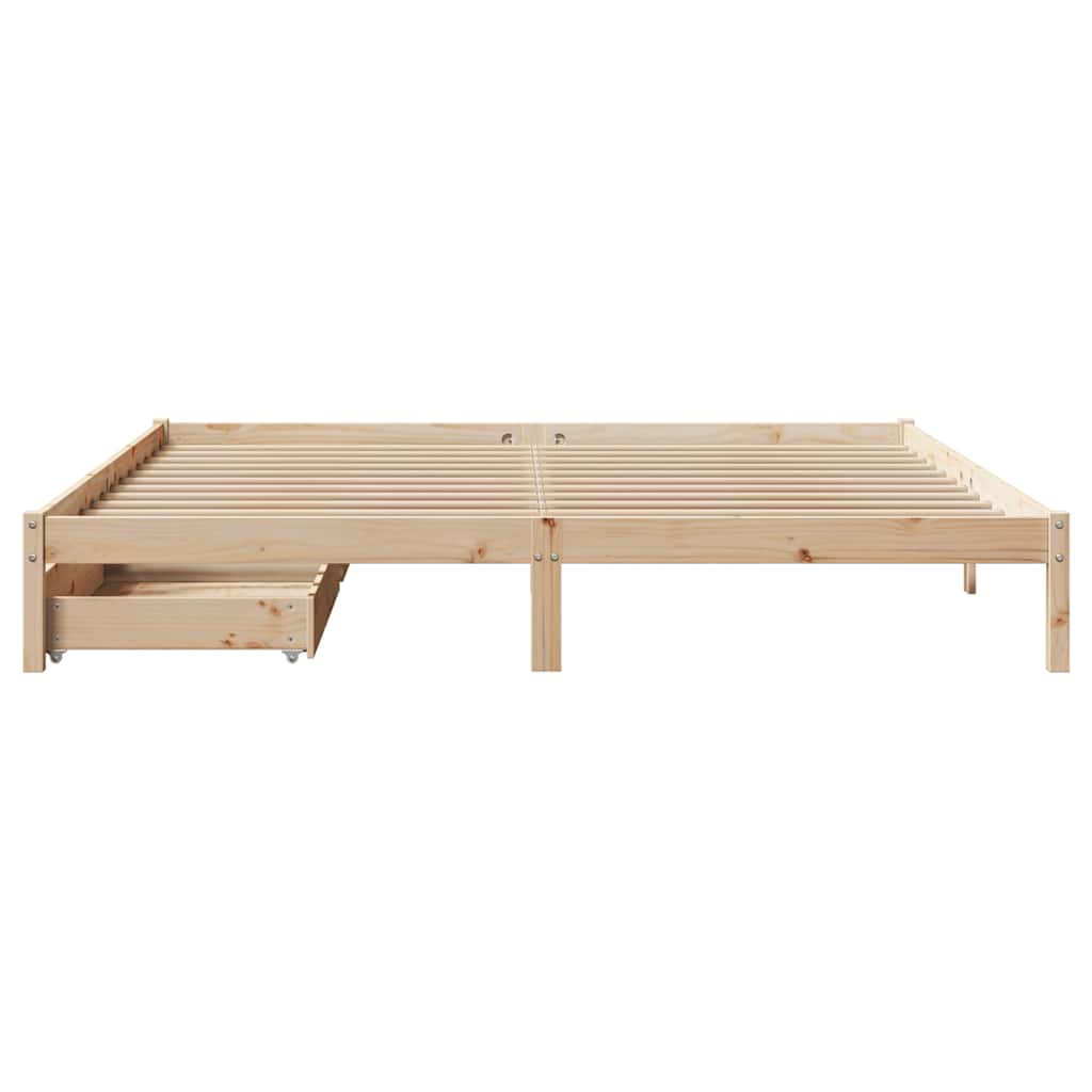 Bed frame without mattress 180x200 cm solid pine wood