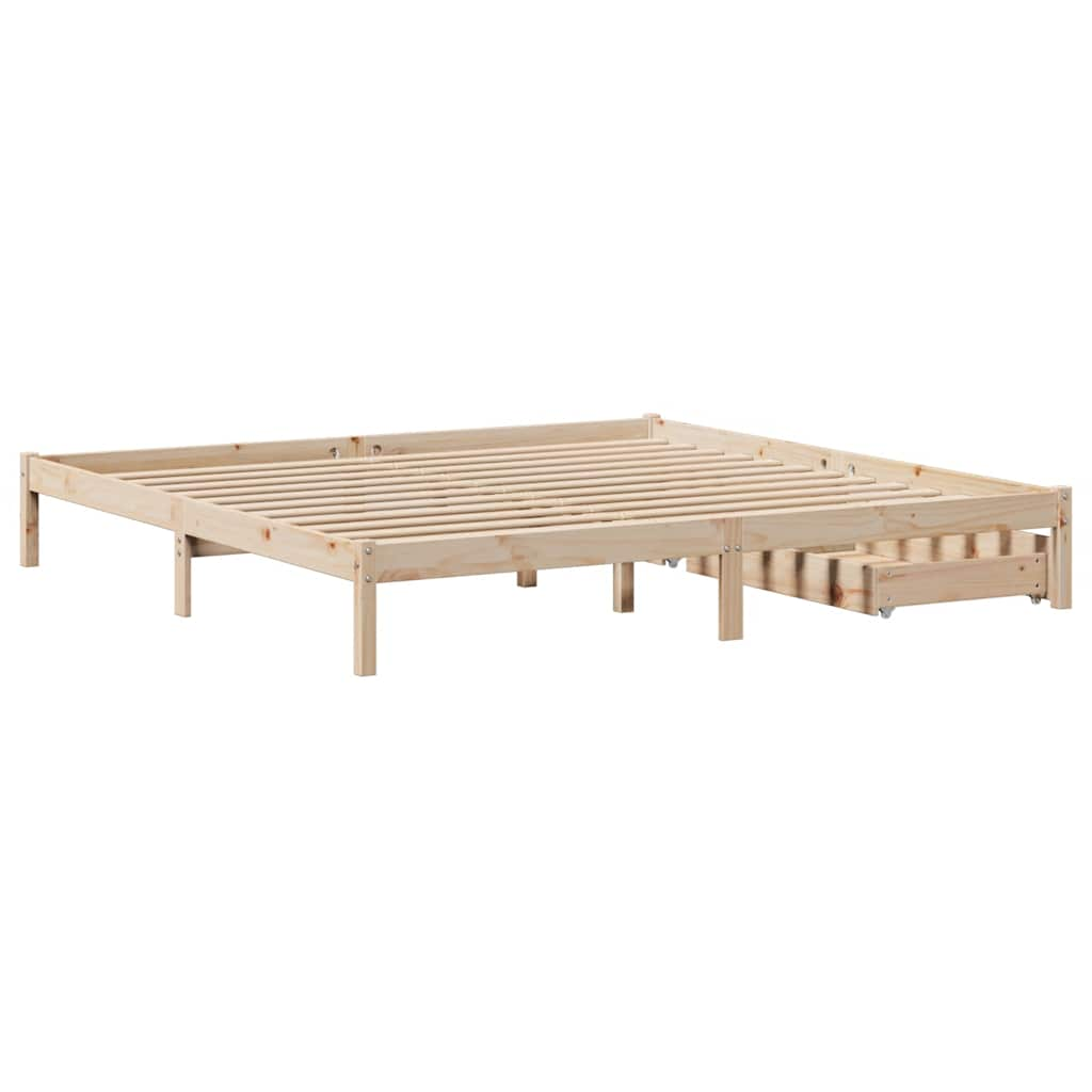 Bed frame without mattress 180x200 cm solid pine wood