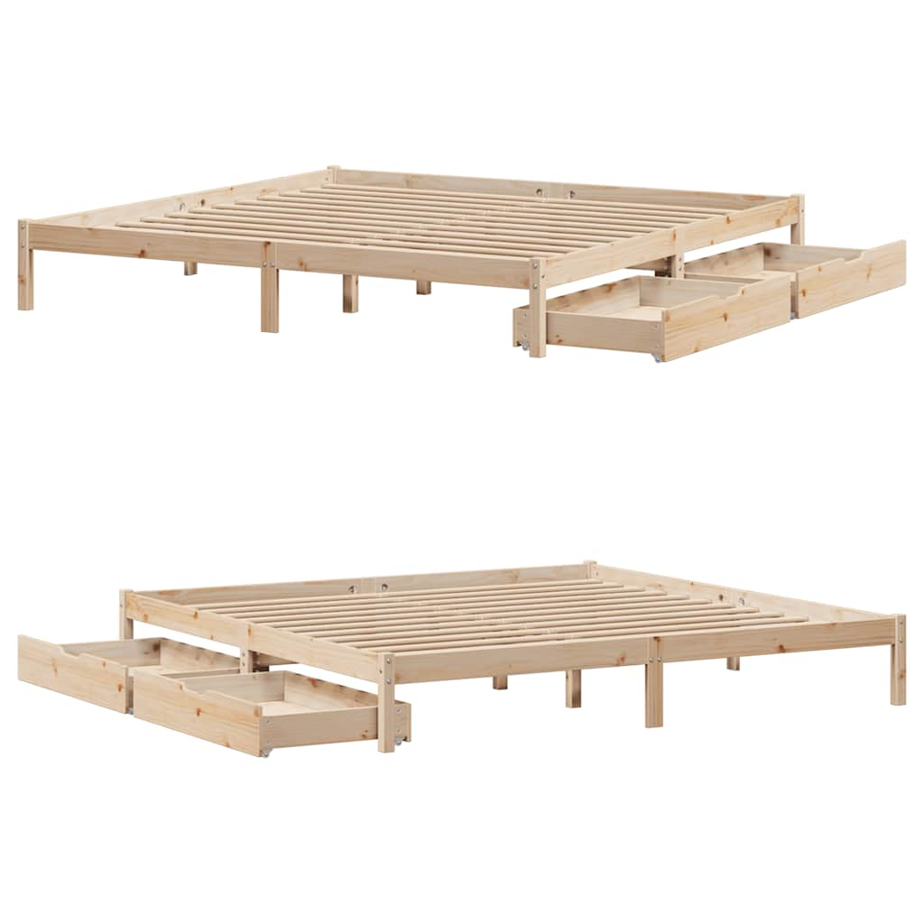 Bed frame without mattress 180x200 cm solid pine wood