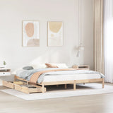 Bed frame without mattress 180x200 cm solid pine wood