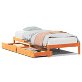 Cadre de lit sans matelas cire marron 90x190 cm bois pin massif