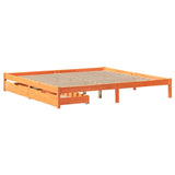 Cadre de lit sans matelas cire marron 180x200cm bois pin massif