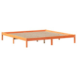 Cadre de lit sans matelas cire marron 180x200cm bois pin massif