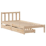 Cadre de lit sans matelas 75x190 cm bois de pin massif