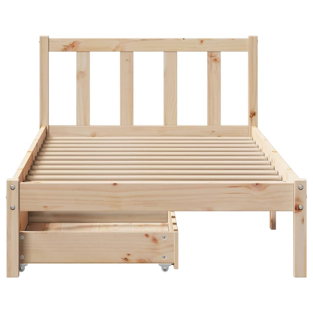 Cadre de lit sans matelas 75x190 cm bois de pin massif