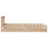 Cadre de lit sans matelas 75x190 cm bois de pin massif