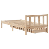 Cadre de lit sans matelas 75x190 cm bois de pin massif