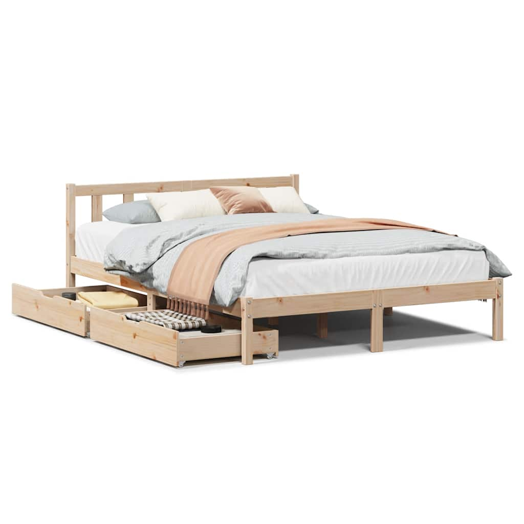 Cadre de lit sans matelas 120x190 cm bois de pin massif