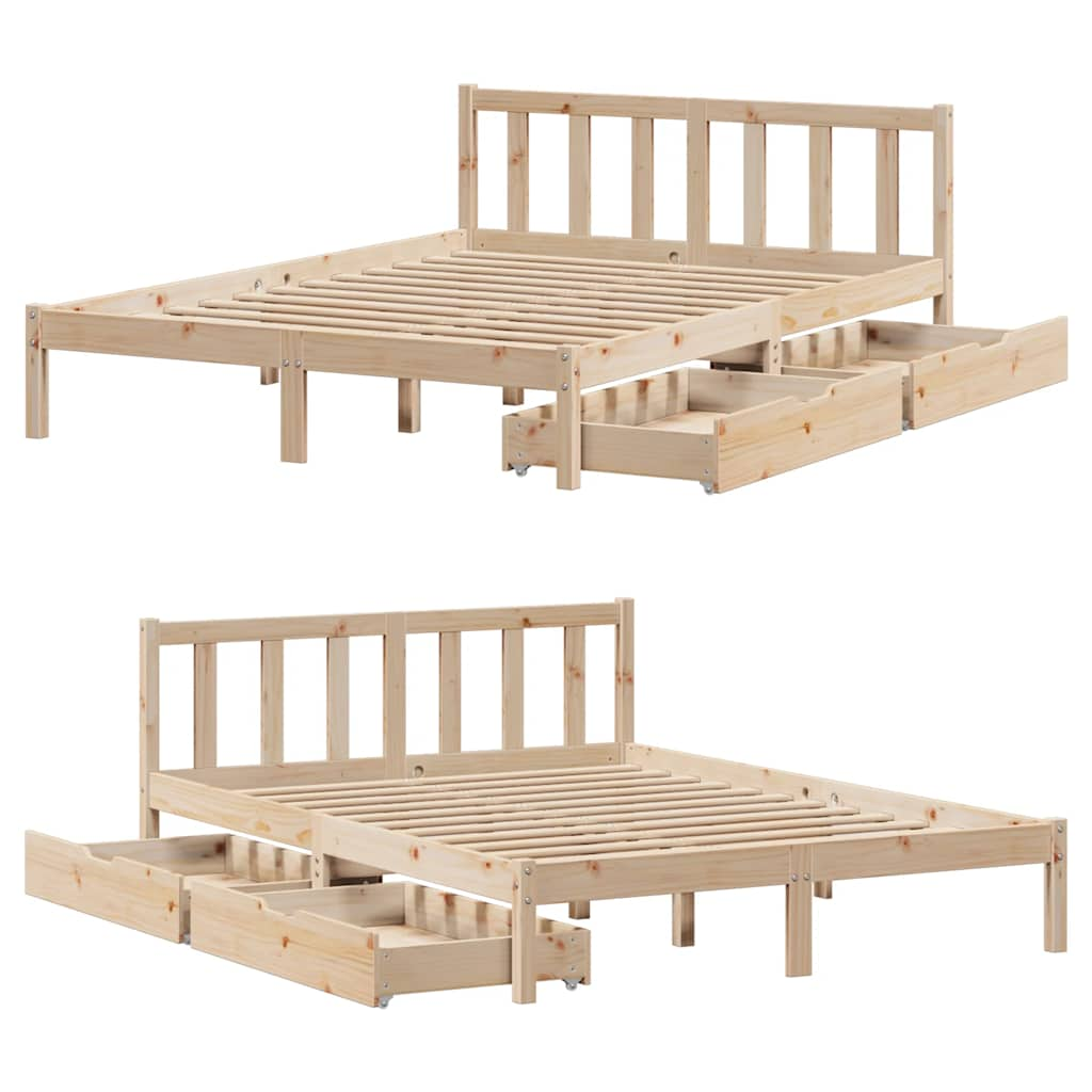 Cadre de lit sans matelas 120x190 cm bois de pin massif