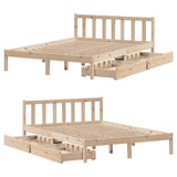 Bed frame without mattress 160x200 cm solid pine wood