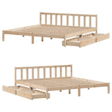 Bed frame without mattress 180x200 cm solid pine wood