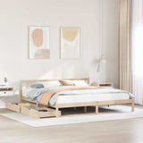 Bed frame without mattress 180x200 cm solid pine wood