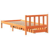 Cadre de lit sans matelas cire marron 75x190 cm bois pin massif