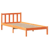 Cadre de lit sans matelas cire marron 75x190 cm bois pin massif