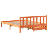 Cadre de lit sans matelas cire marron 140x190cm bois pin massif