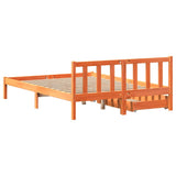 Cadre de lit sans matelas cire marron 120x200cm bois pin massif