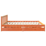 Cadre de lit sans matelas cire marron 200x200cm bois pin massif