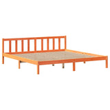 Cadre de lit sans matelas cire marron 200x200cm bois pin massif