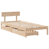 Cadre de lit sans matelas 90x190 cm bois de pin massif